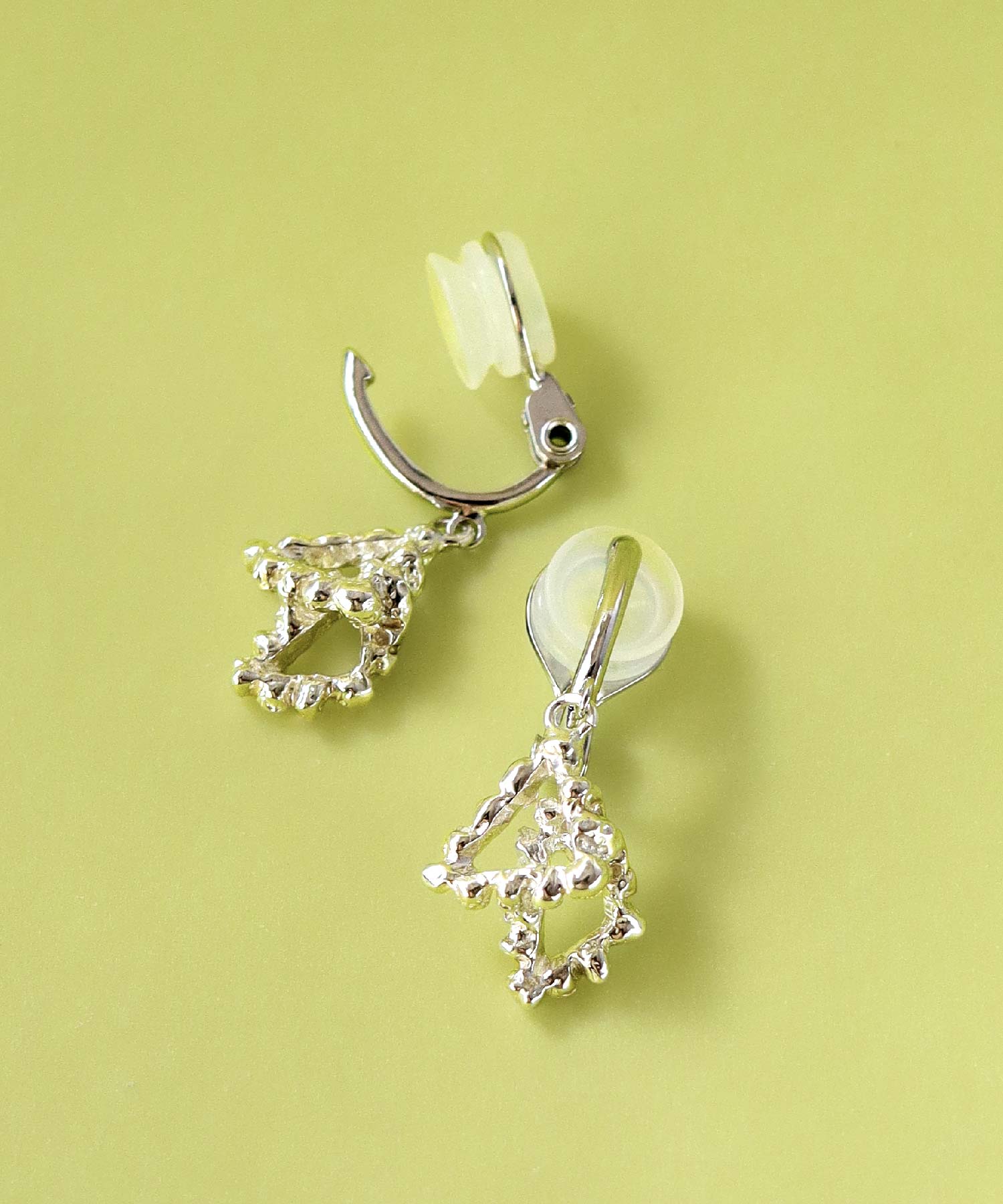 SV925 mini origami ring reversible earrings silver