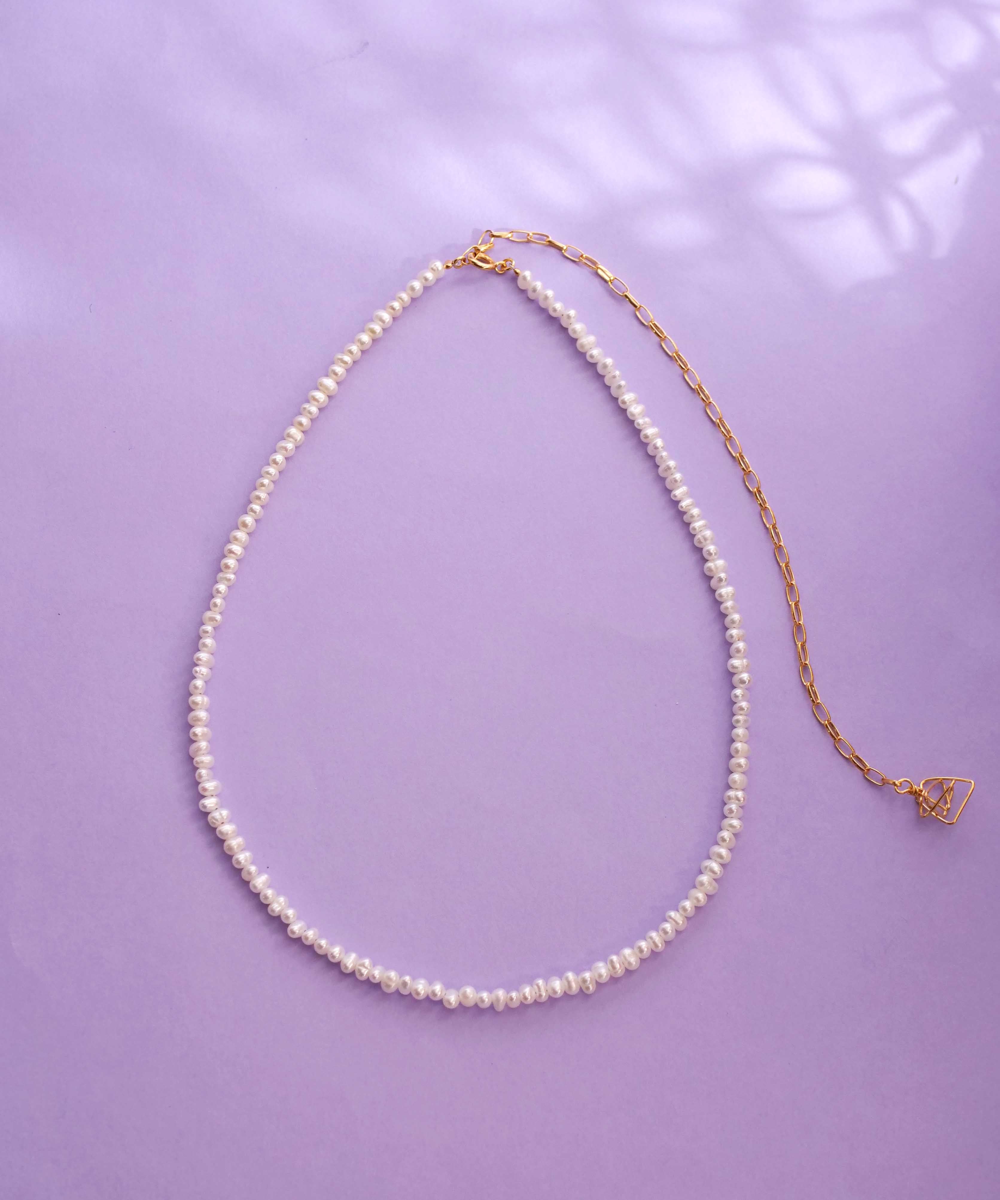 クリスマス限定　5waymini淡水パールチョーカーブレスset ゴールド