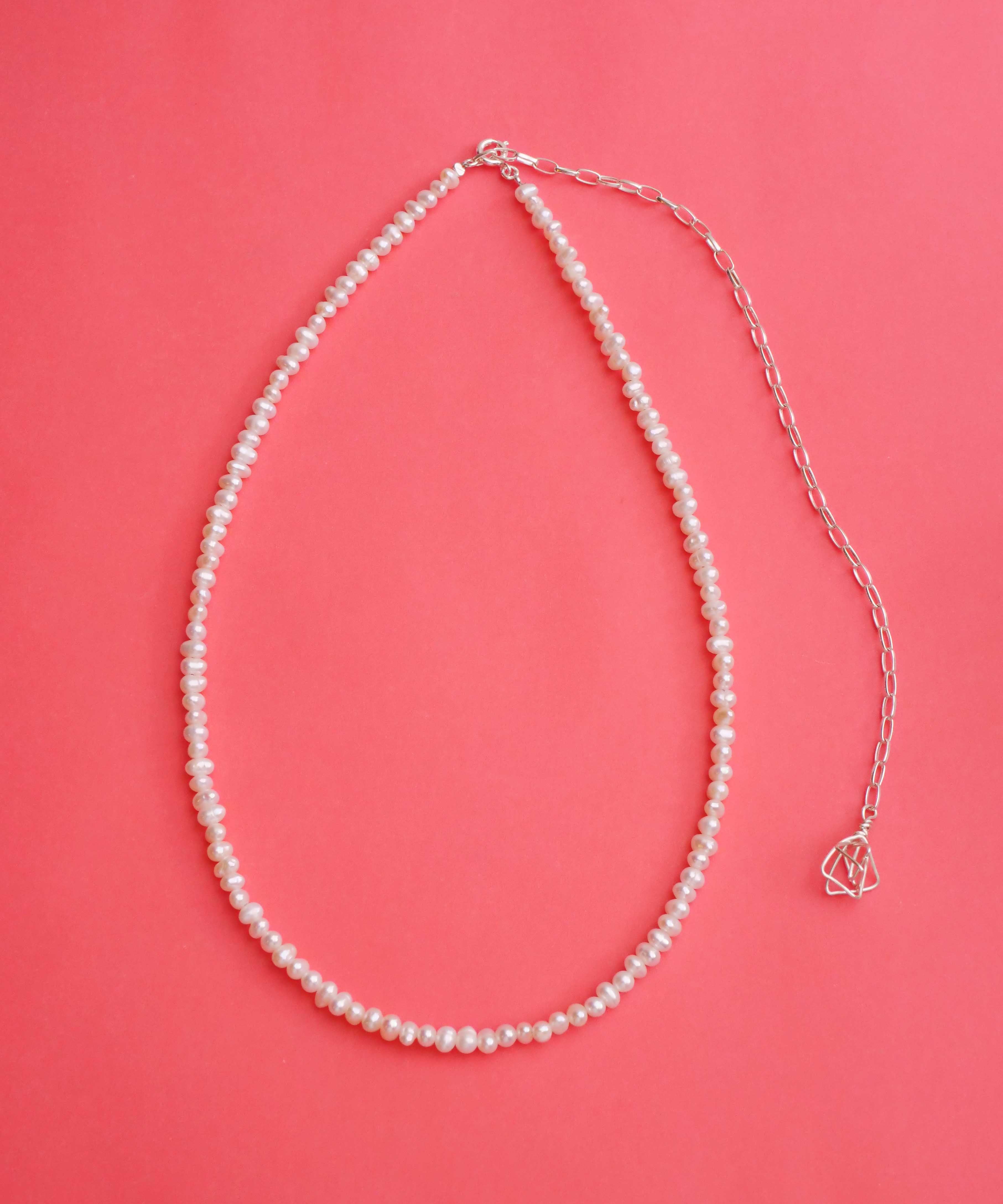 クリスマス限定　5waymini淡水パールチョーカーブレスset シルバー