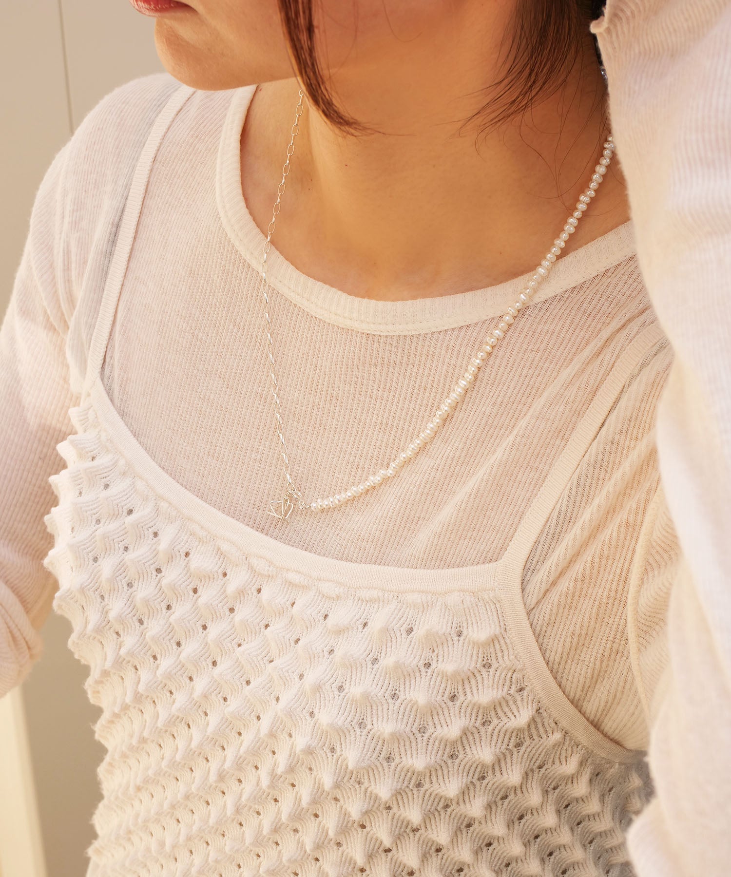SV925 round choker necklace with crack and frost crystal