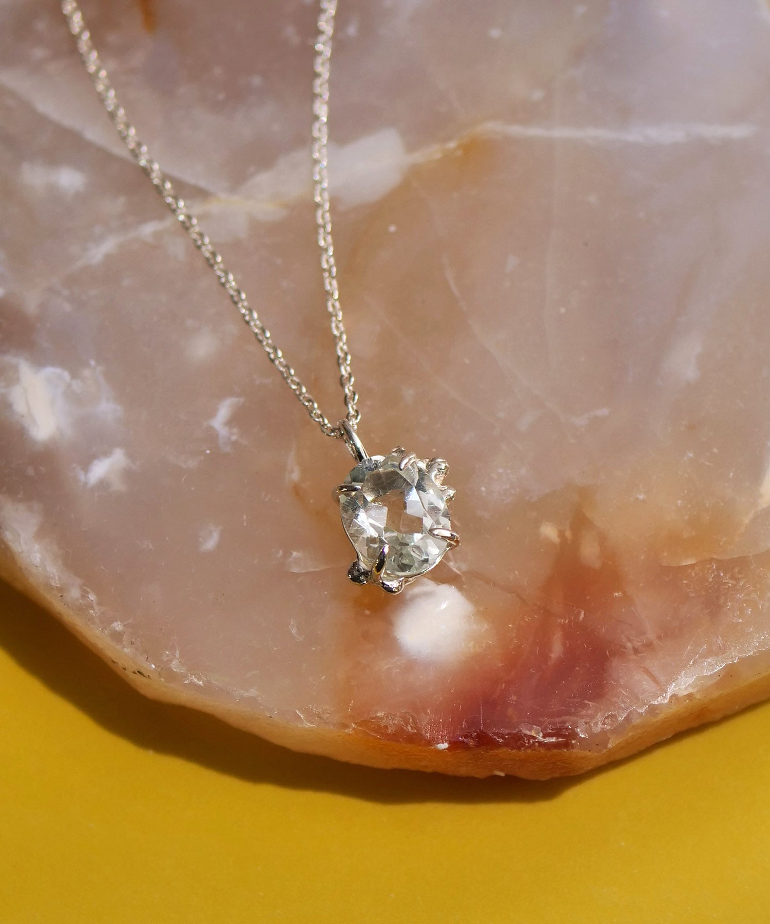 SV925おねんどつぶつぶ天然石ネックレス グリーンアメジスト