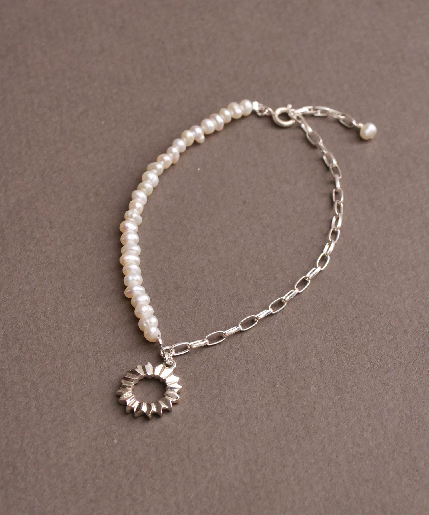 SV925フォールドオリガミパールブレスレット シルバー