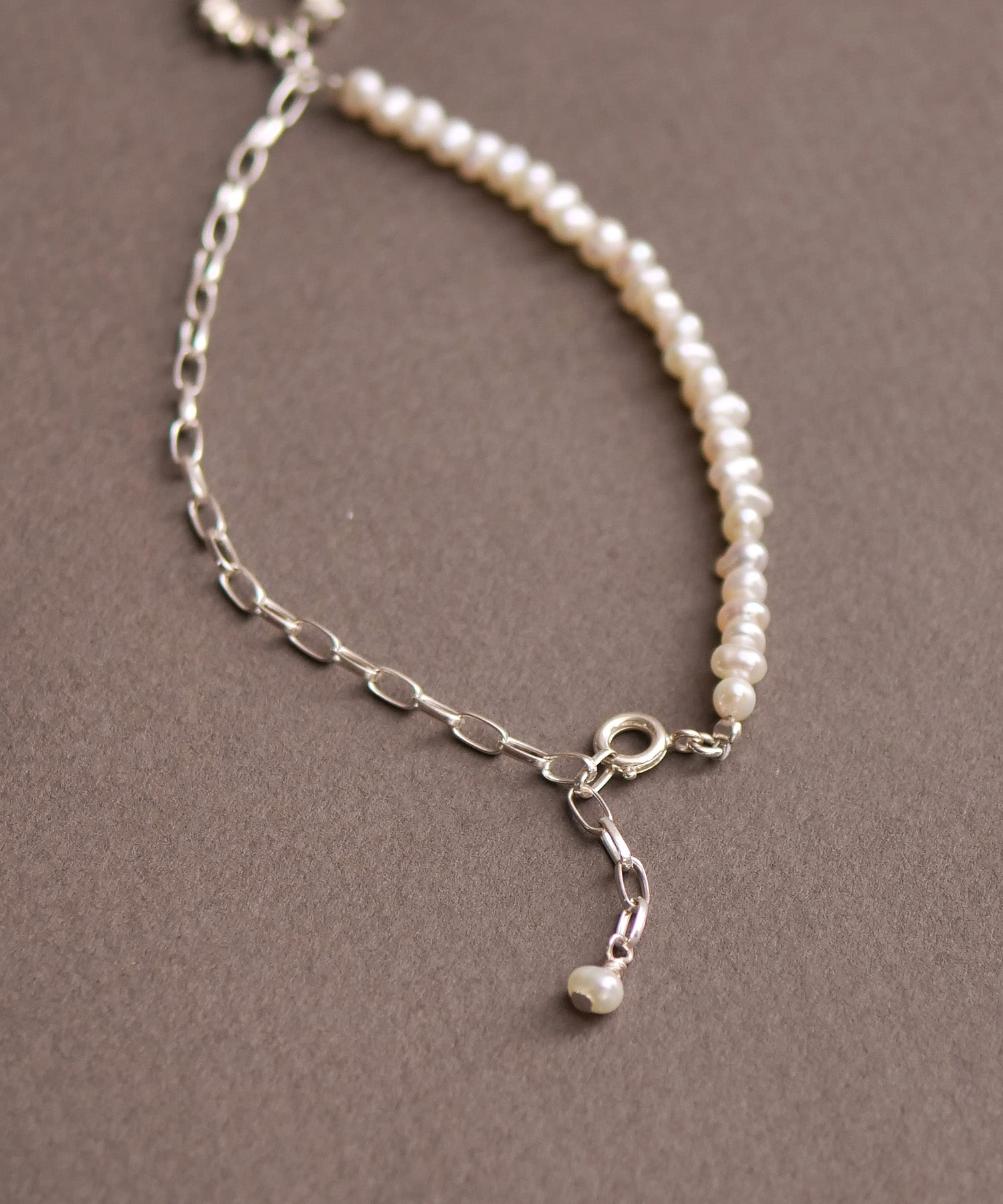 SV925フォールドオリガミパールブレスレット シルバー