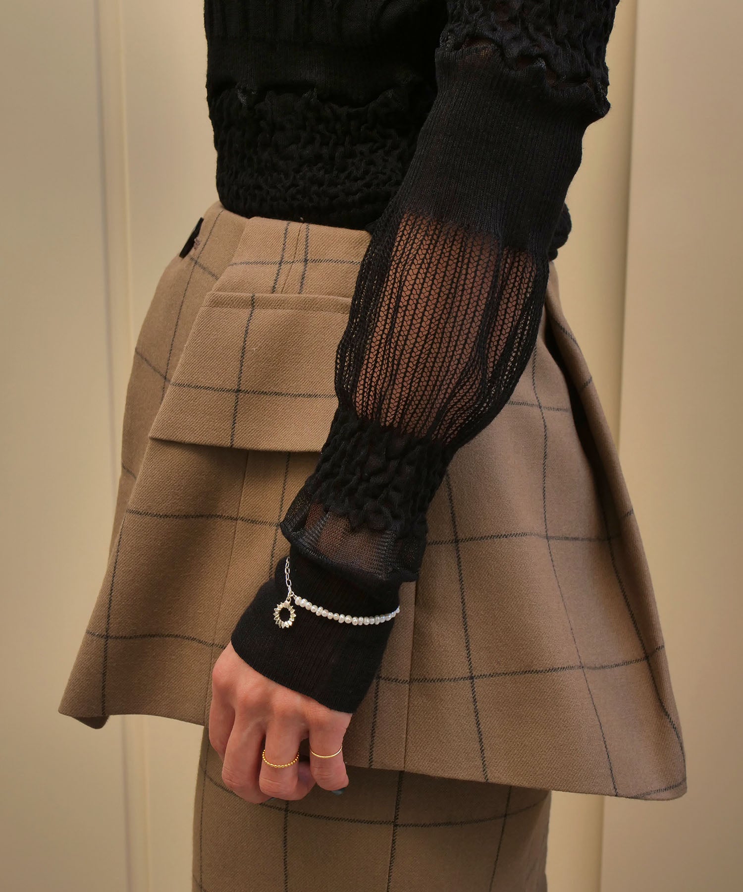 SV925フォールドオリガミパールブレスレット シルバー