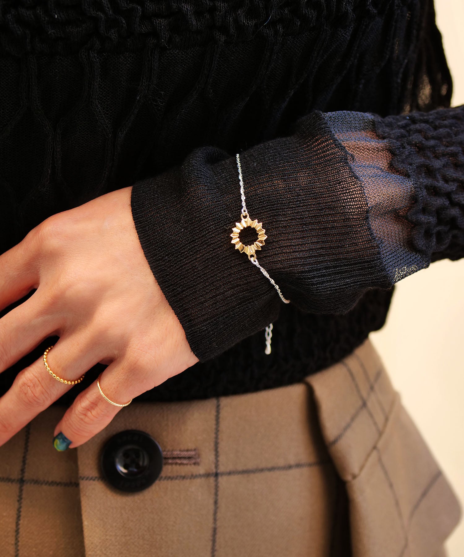 SV925フォールドオリガミメタルブレスレット ミックス