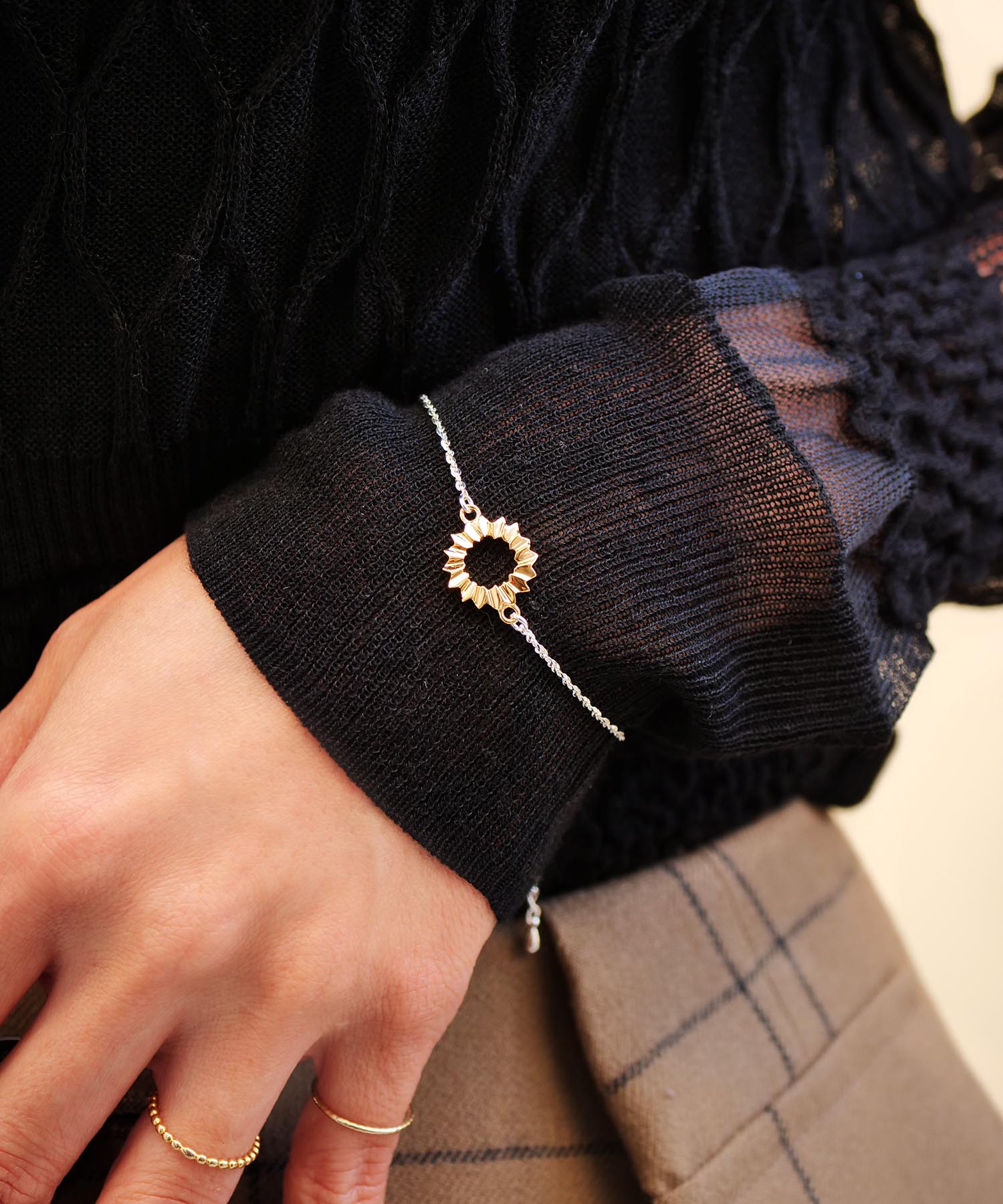 SV925フォールドオリガミメタルブレスレット ミックス