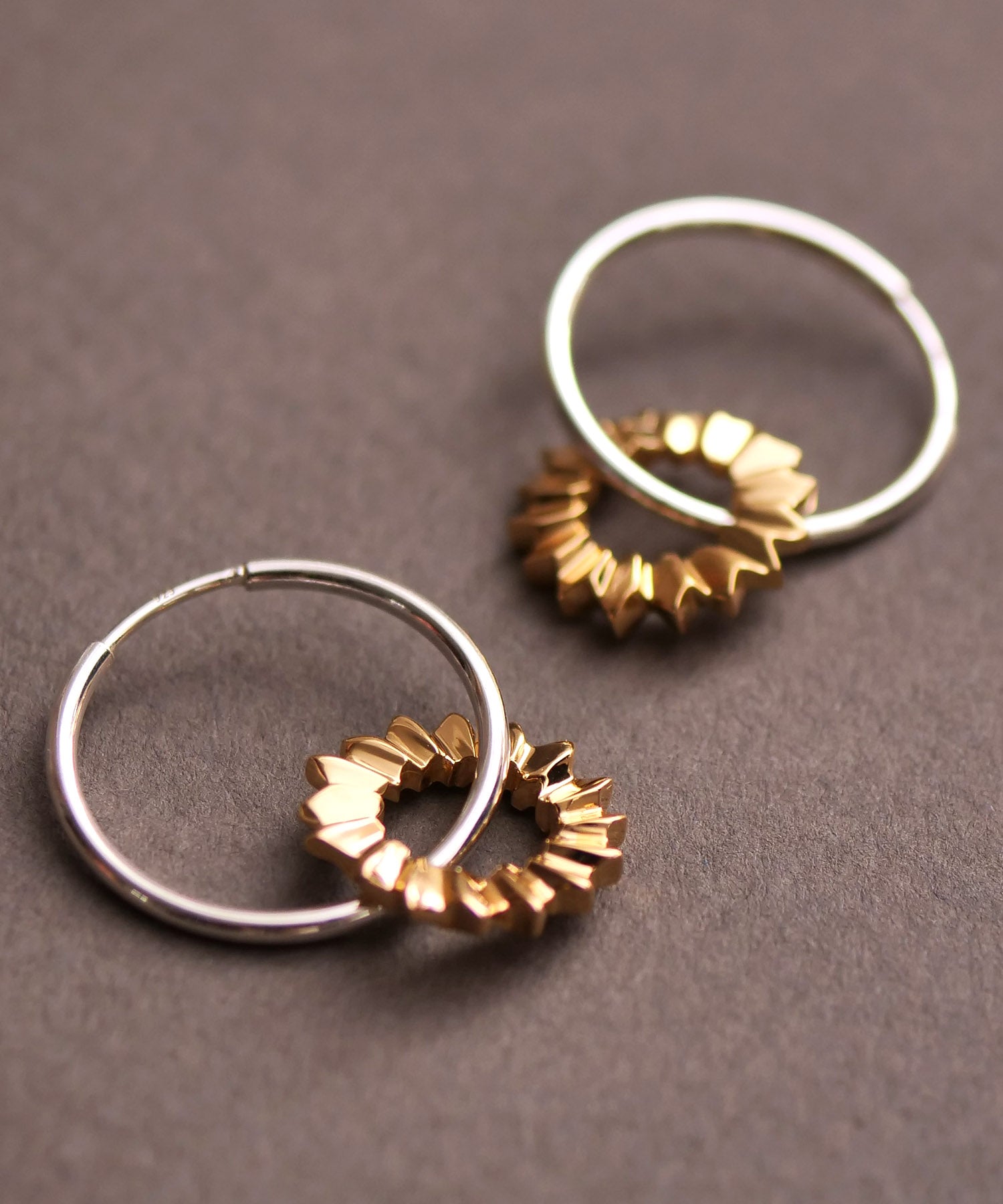 SV925フォールドオリガミフープピアス ミックス