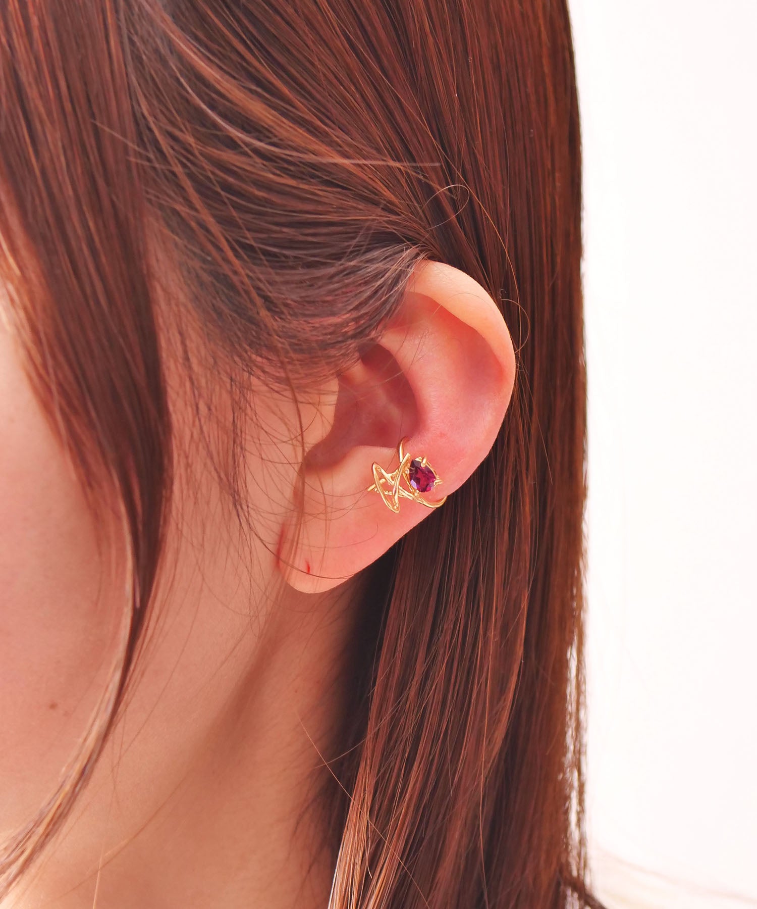 【限定商品】SV925ラクガキスター×天然石イヤーカフ ゴールド