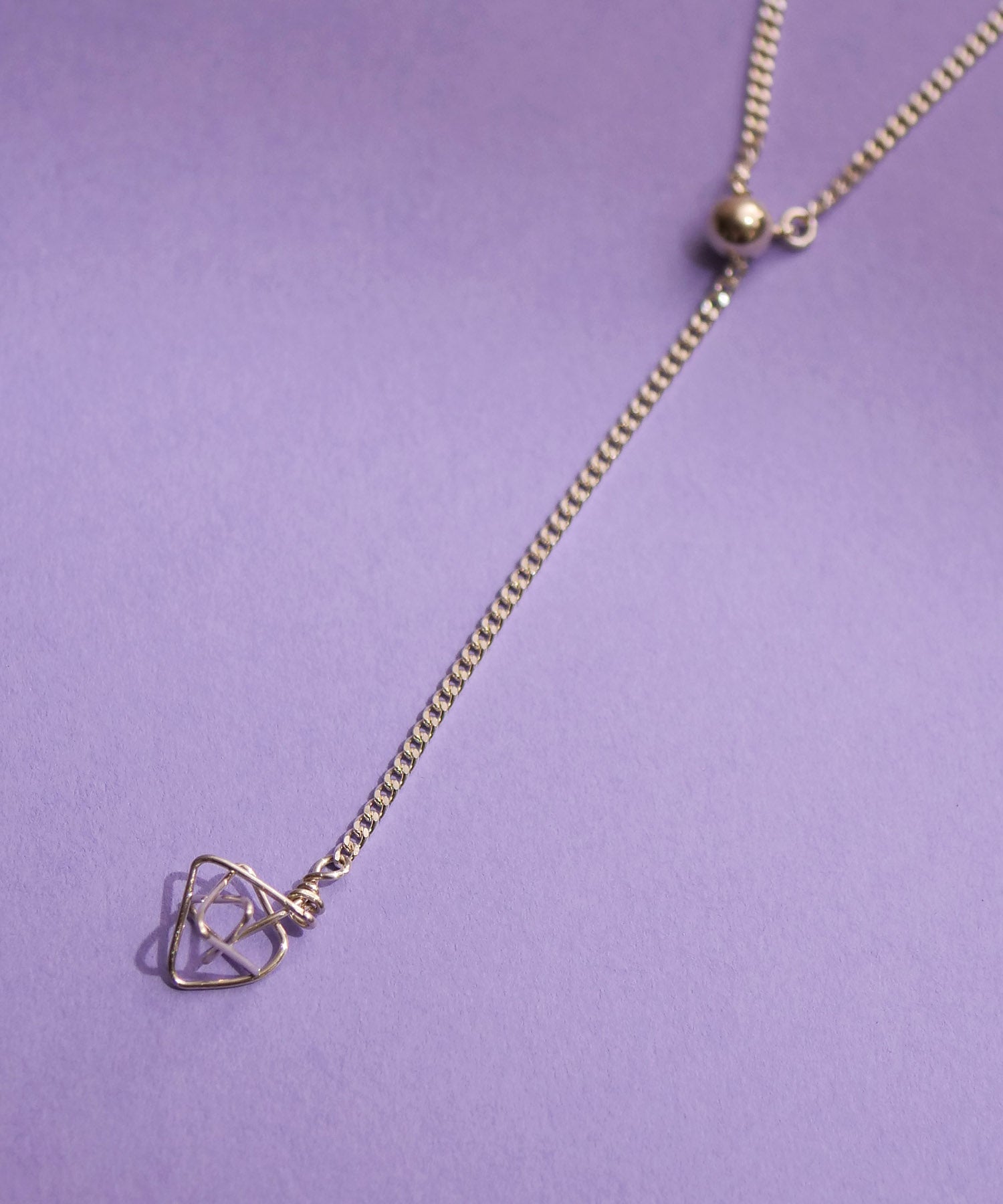 SV925ラクガキモチーフ付きシンプルキヘイチェーンロングネックレス