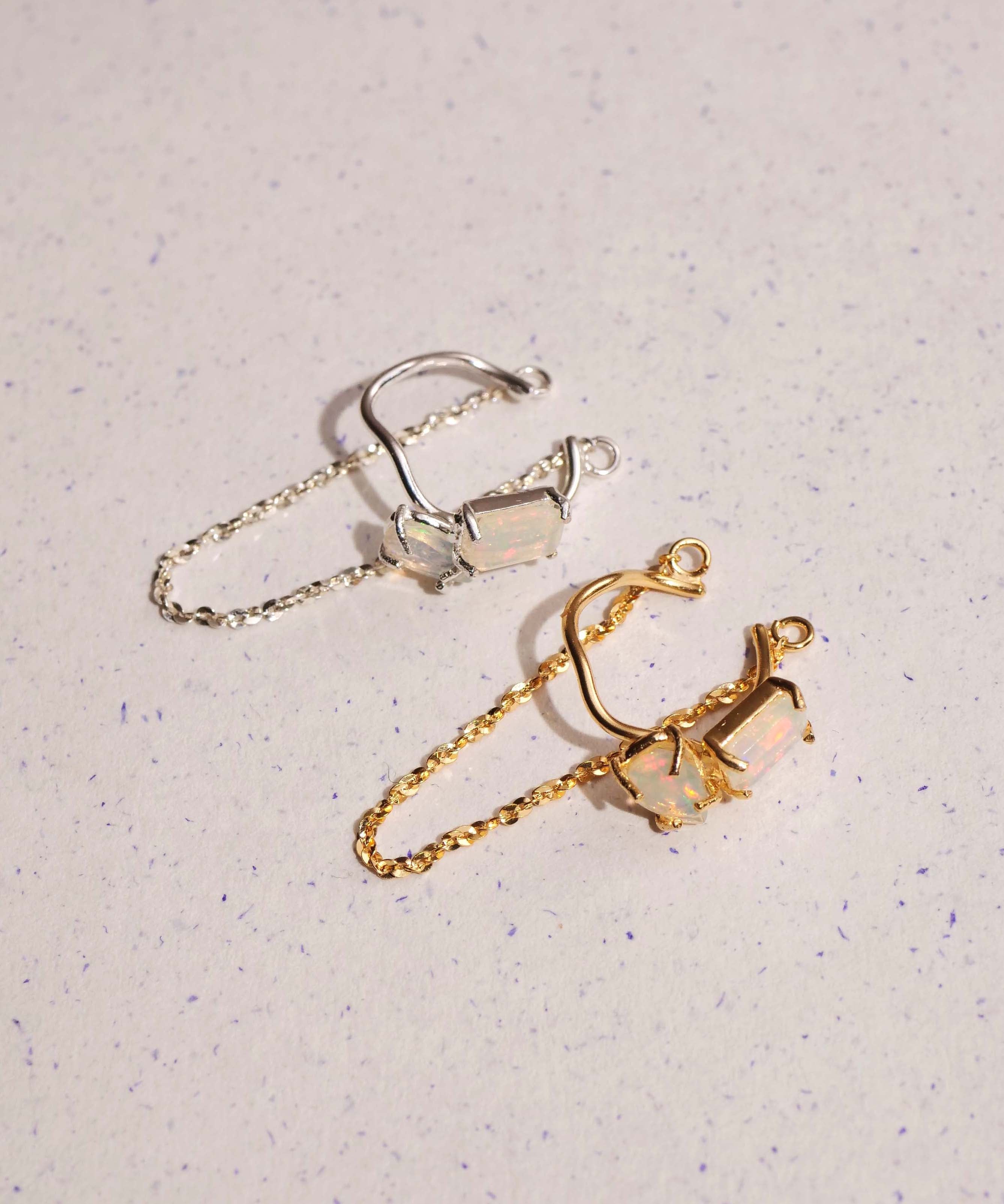 SV925mini Origa 铣削双面耳环 银色