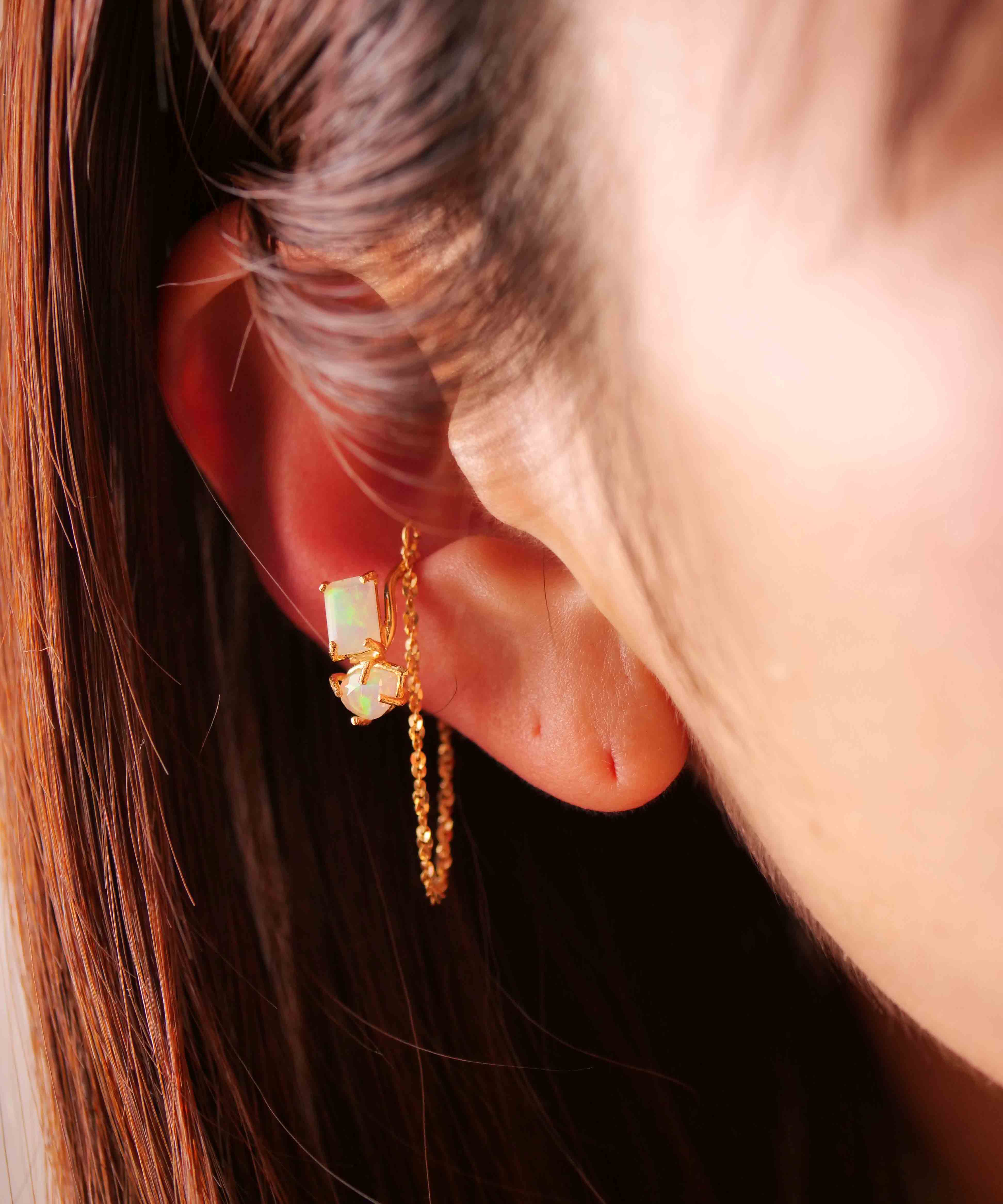 SV925mini Origa 铣削双面耳环 银色