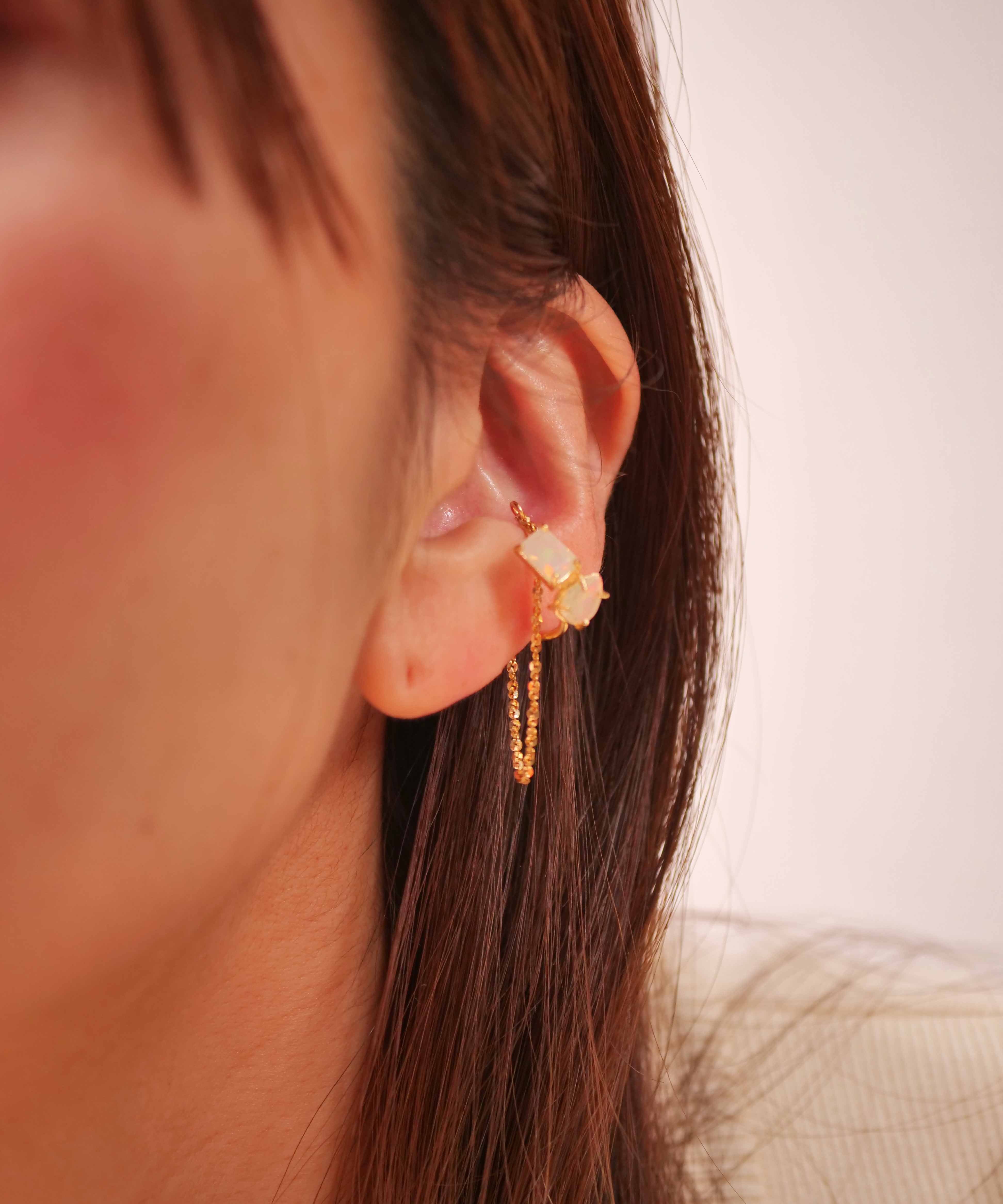 SV925mini Origa 铣削双面耳环 银色