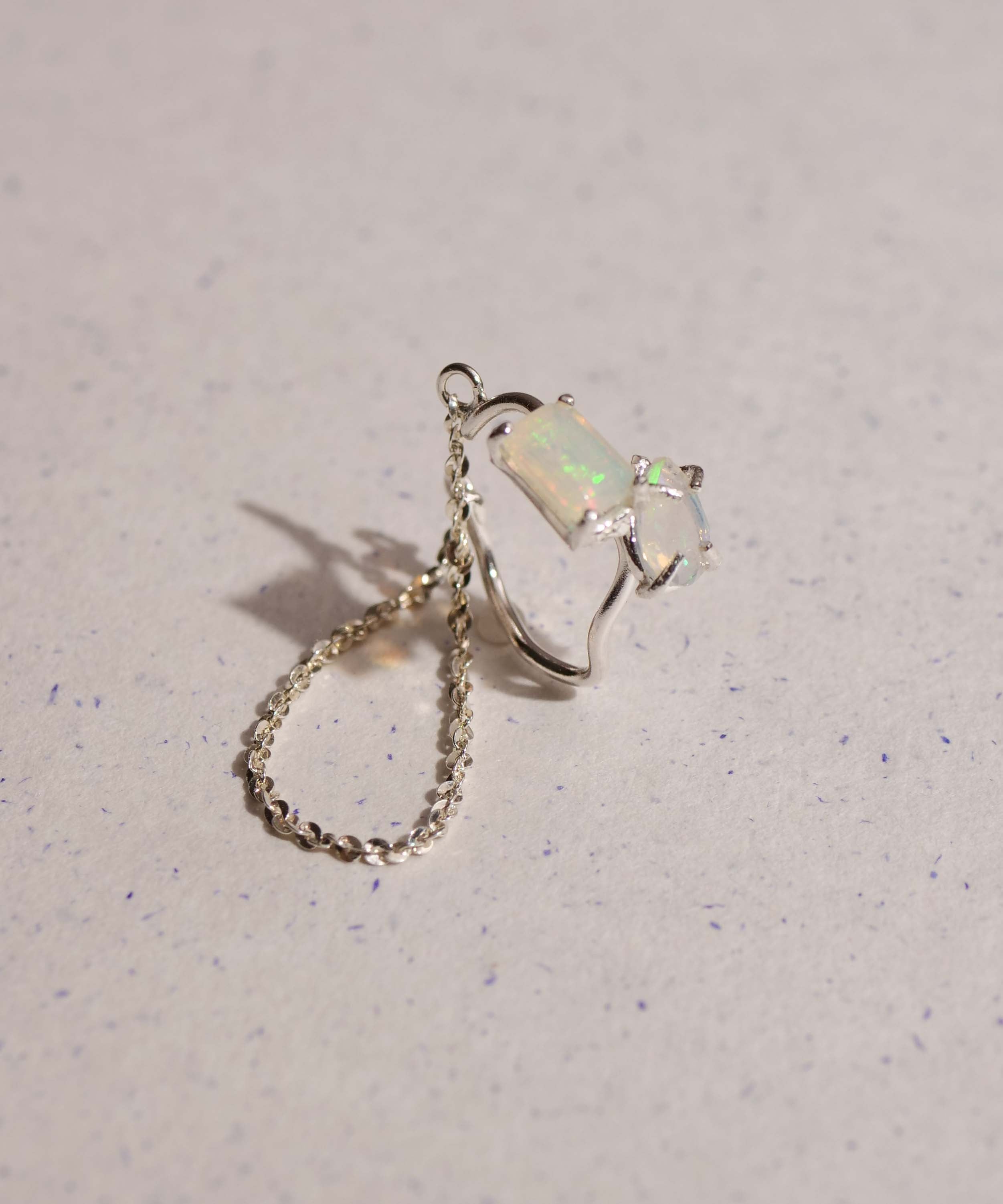 SV925mini Origa 铣削双面耳环 银色