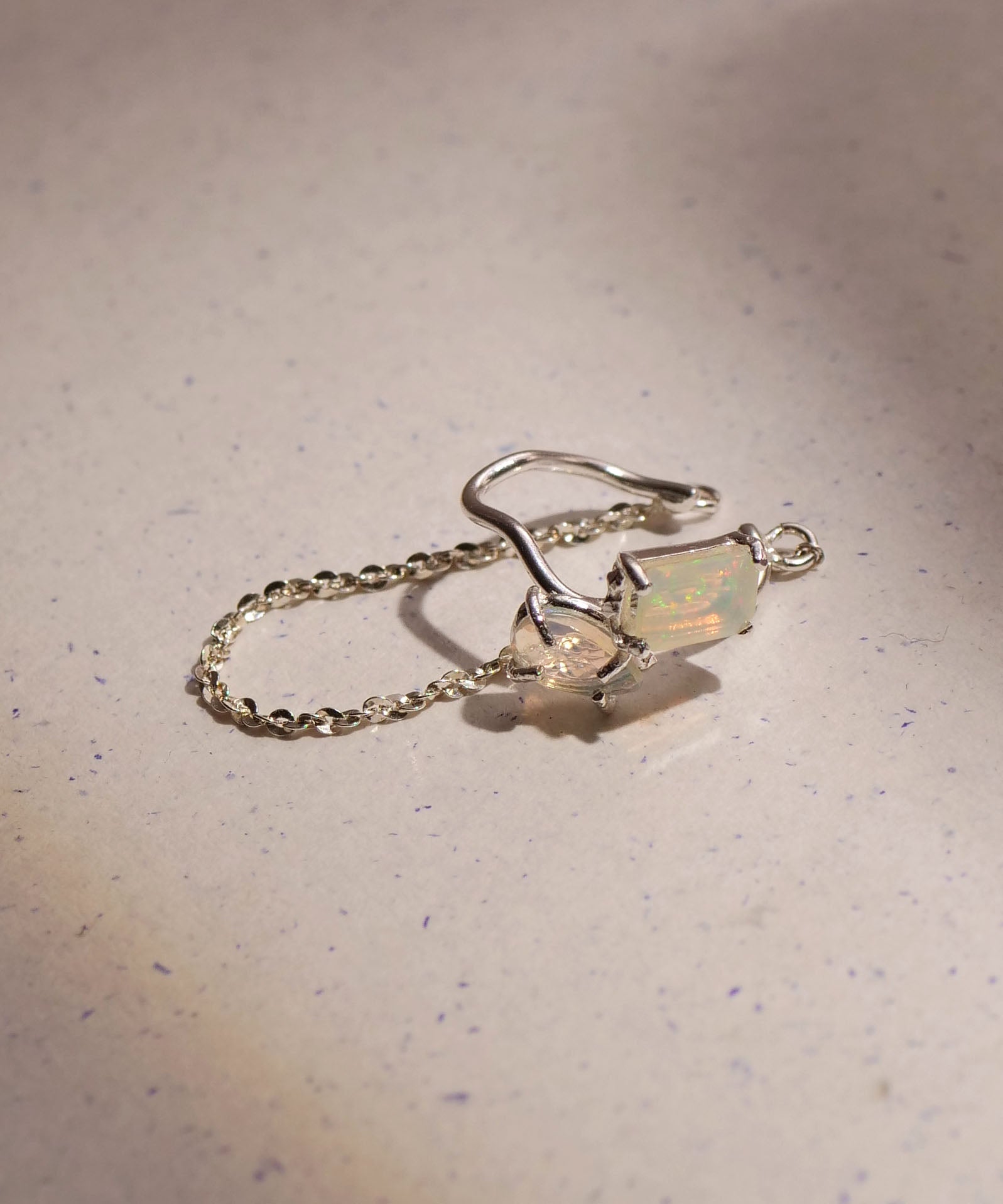 SV925mini Origa 铣削双面耳环 银色