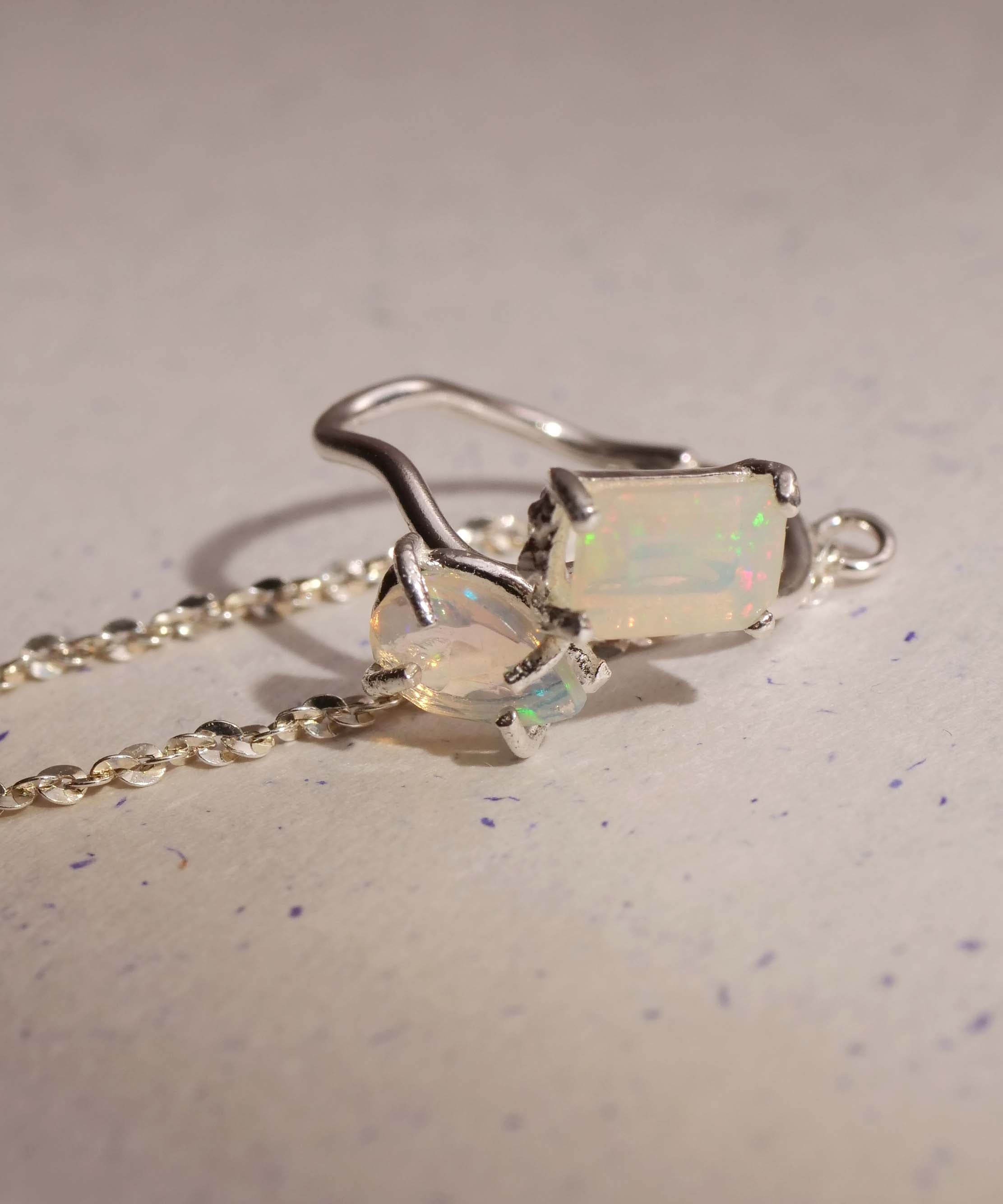 SV925mini Origa 铣削双面耳环 银色