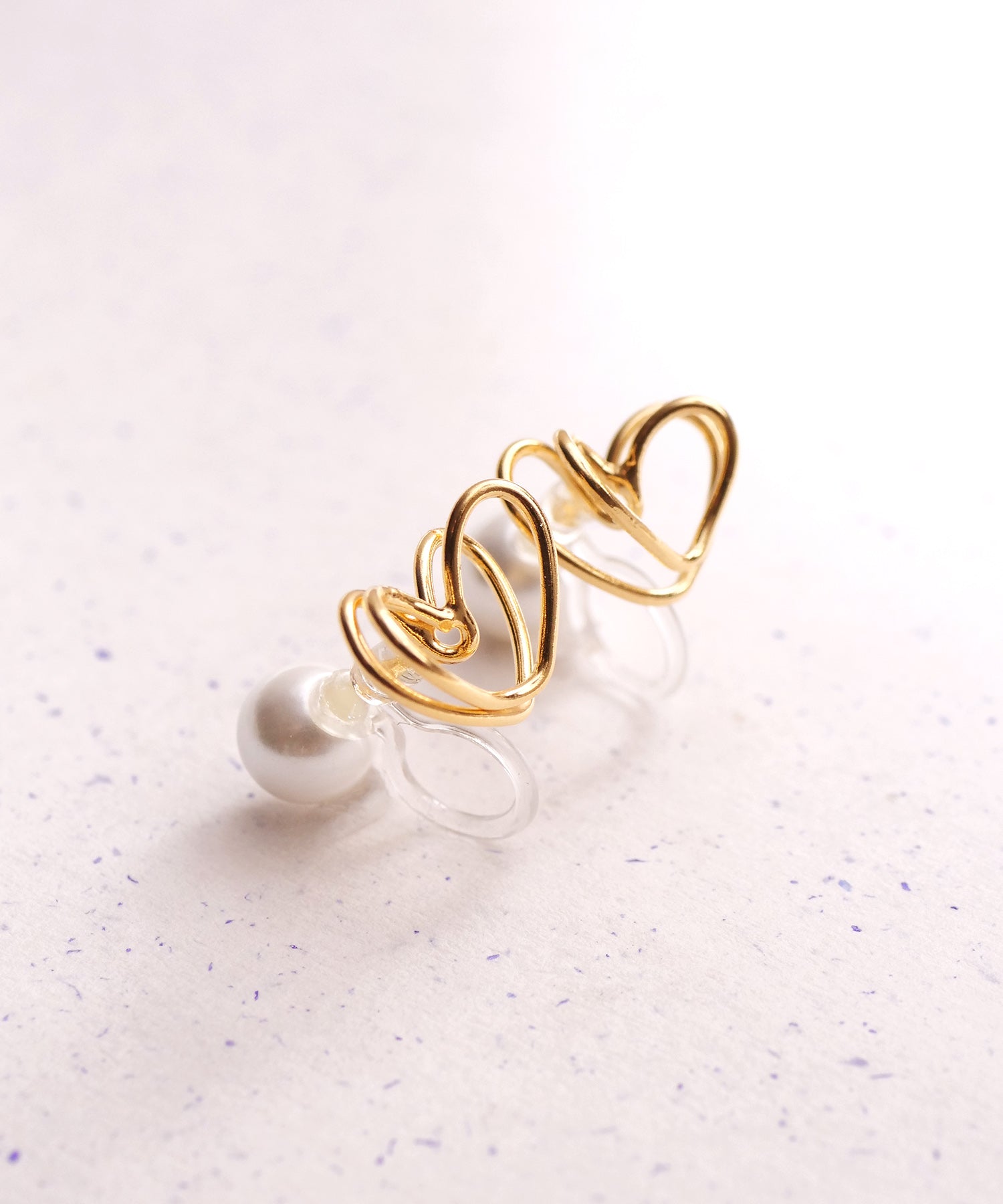 【限定商品】SV925ラクガキダブルハートイヤリング　ゴールド