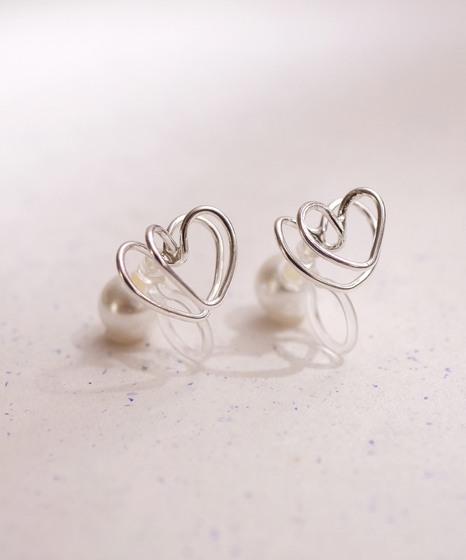 【限定商品】SV925ラクガキダブルハートイヤリング　シルバー
