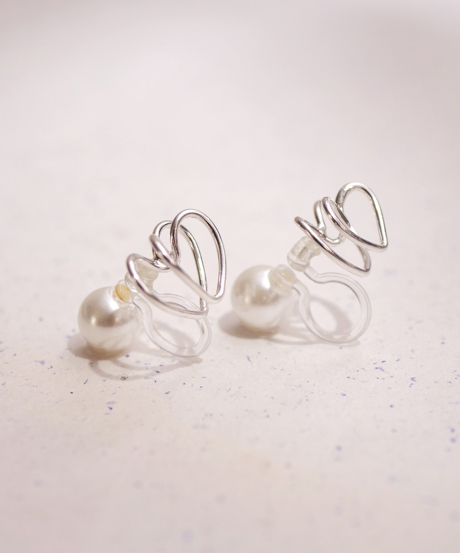 【限定商品】SV925ラクガキダブルハートイヤリング　シルバー