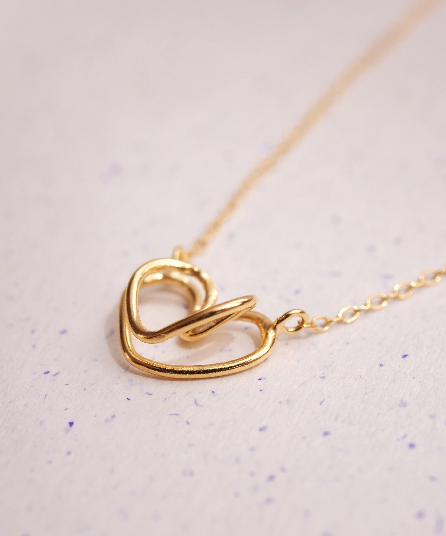 【限定商品】SV925ラクガキダブルハートネックレス　ゴールド