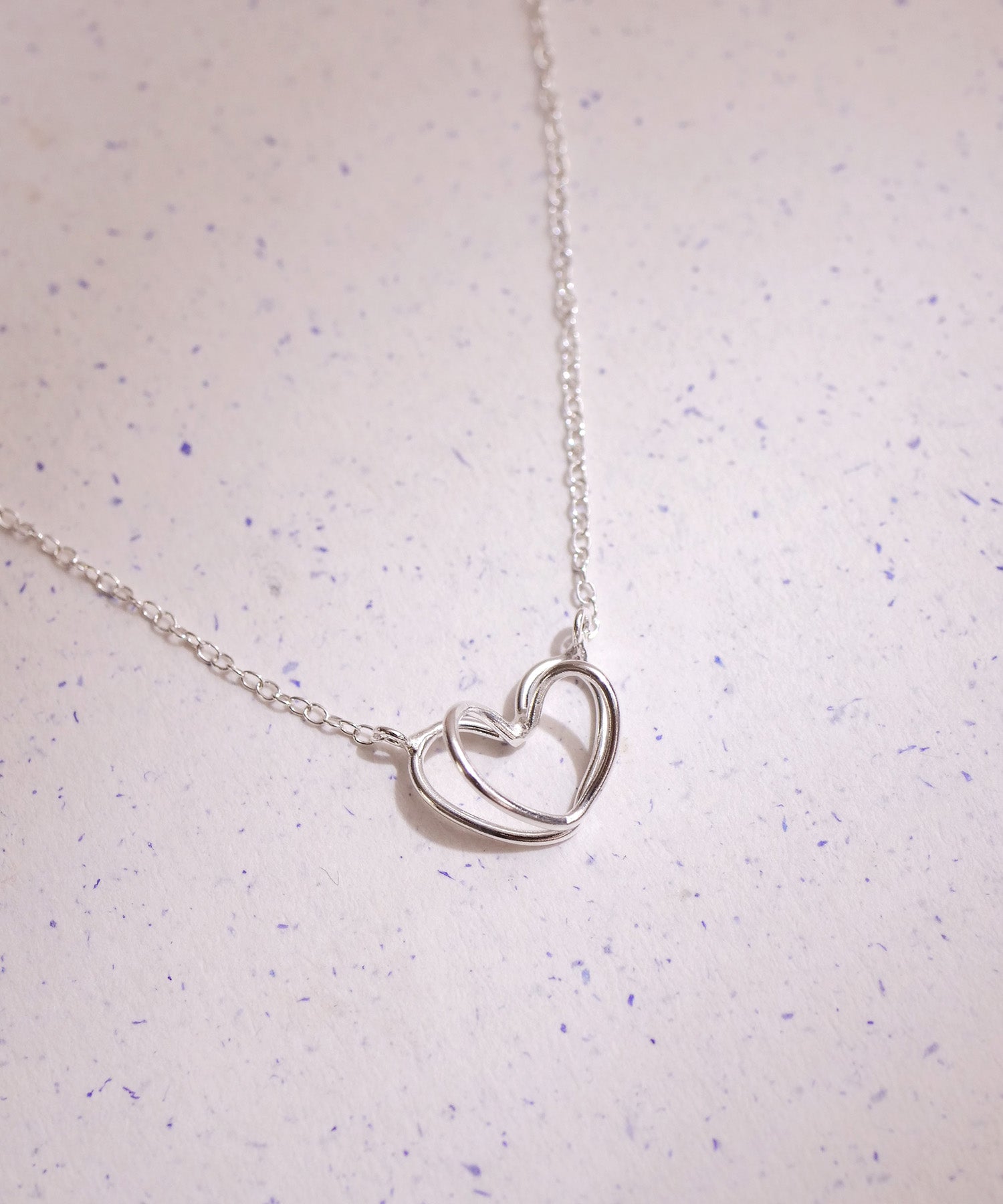 【限定商品】SV925ラクガキダブルハートネックレス　シルバー