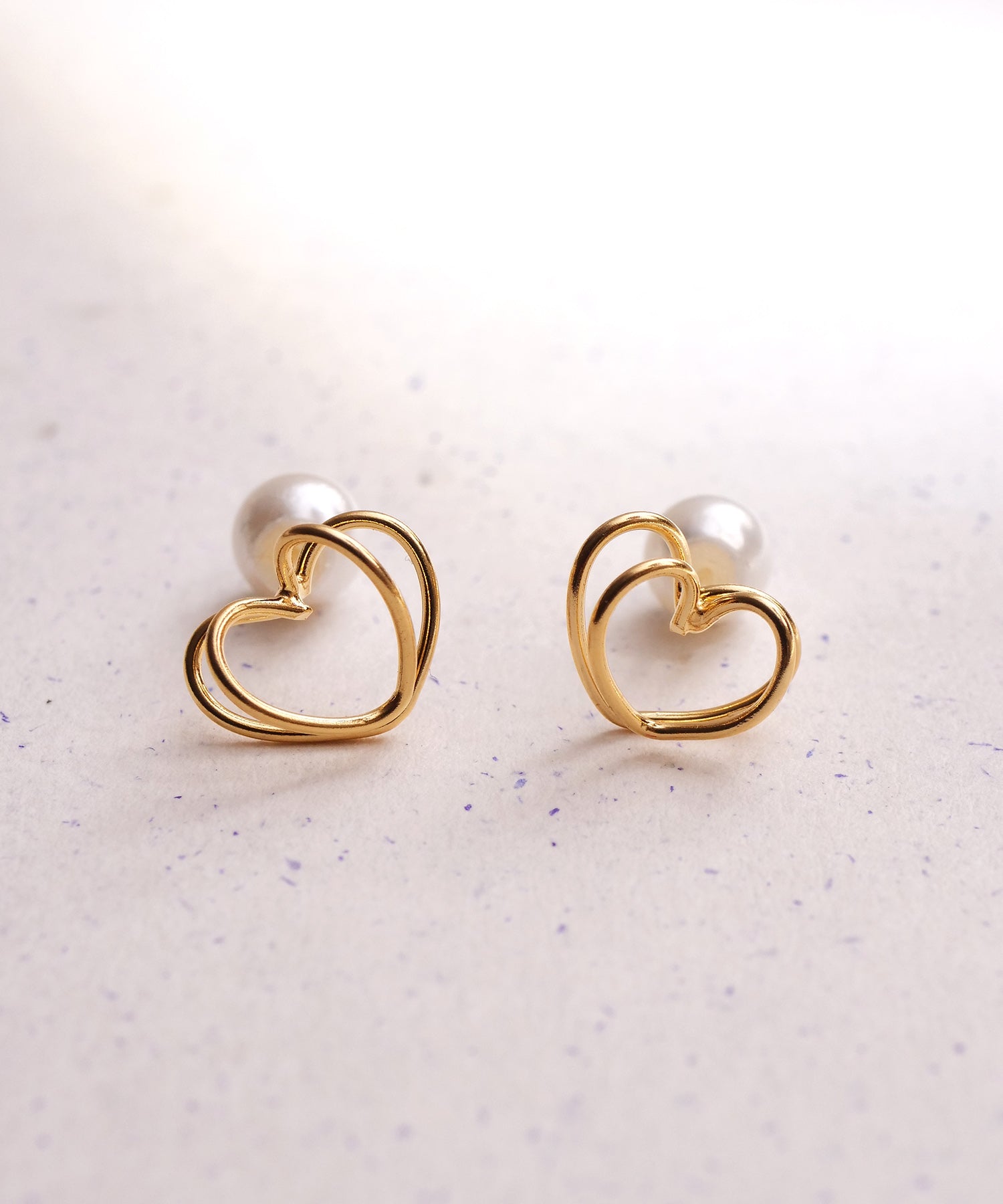 【限定商品】SV925ラクガキダブルハートピアス　ゴールド