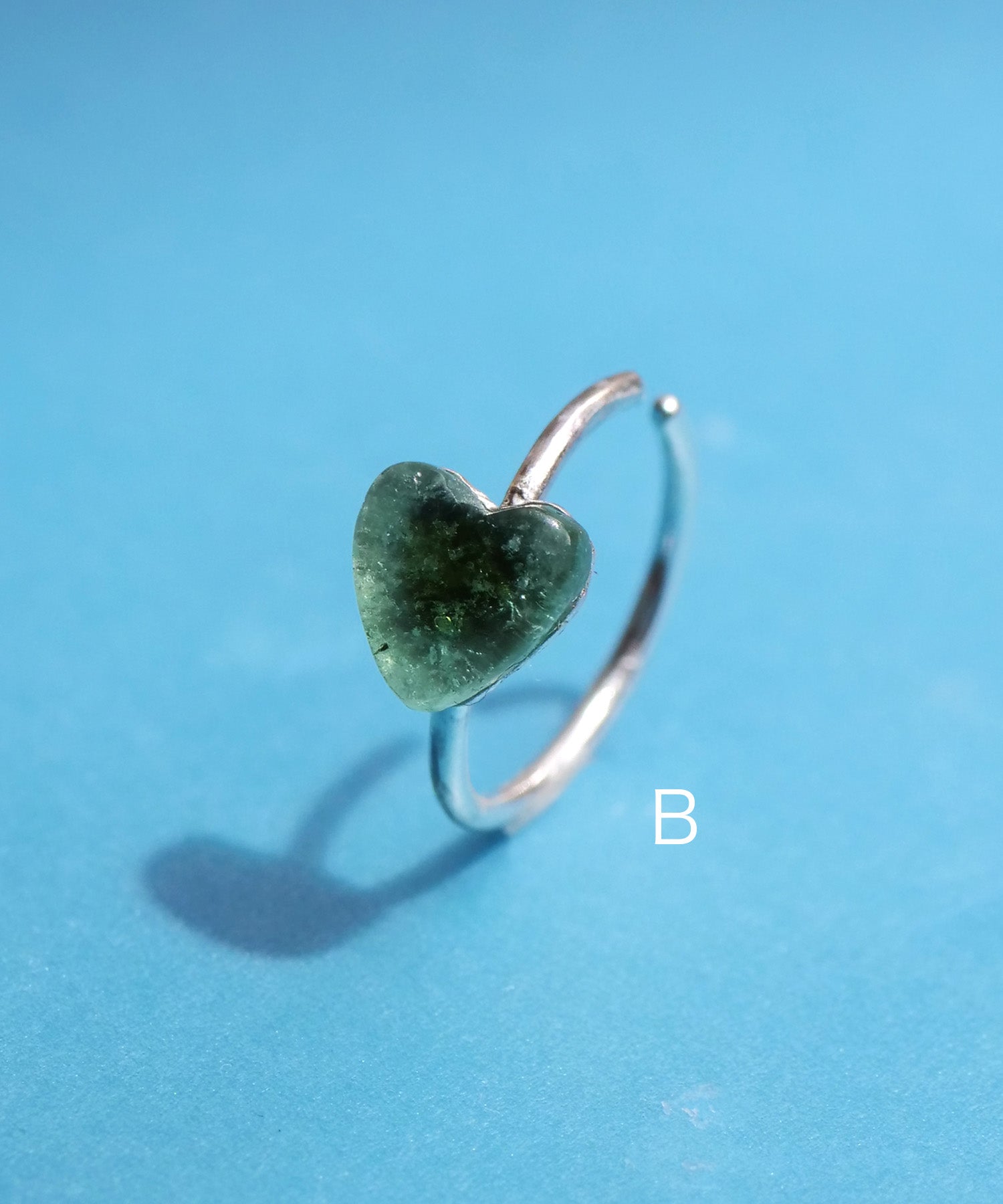 【限定商品】SV925ハート天然石イヤーカフ バイカラートルマリン ライトブルー