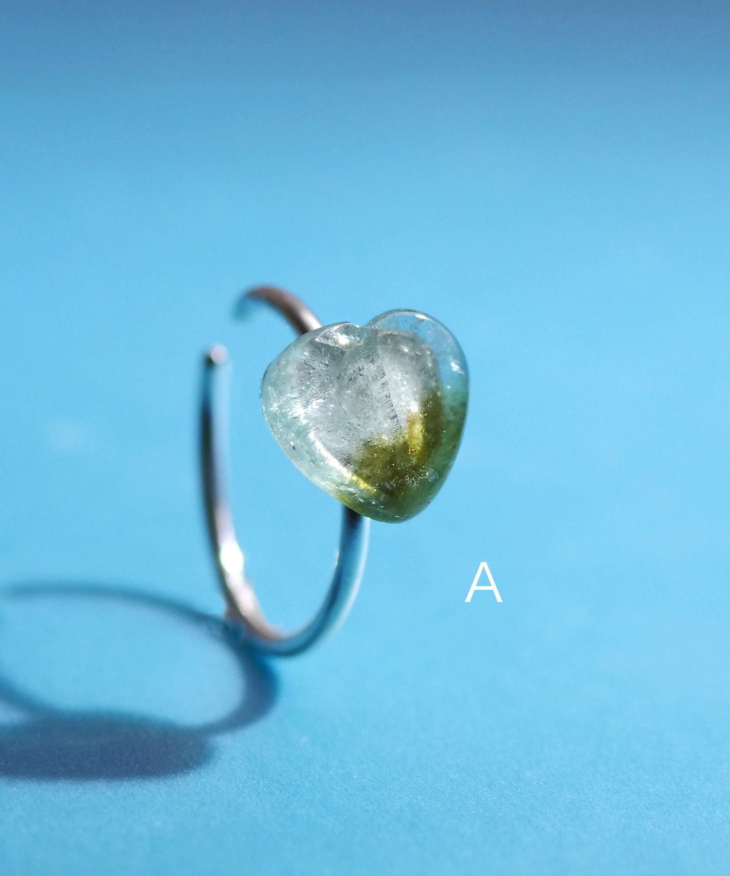 【限定商品】SV925ハート天然石イヤーカフ バイカラートルマリン ライトブルー