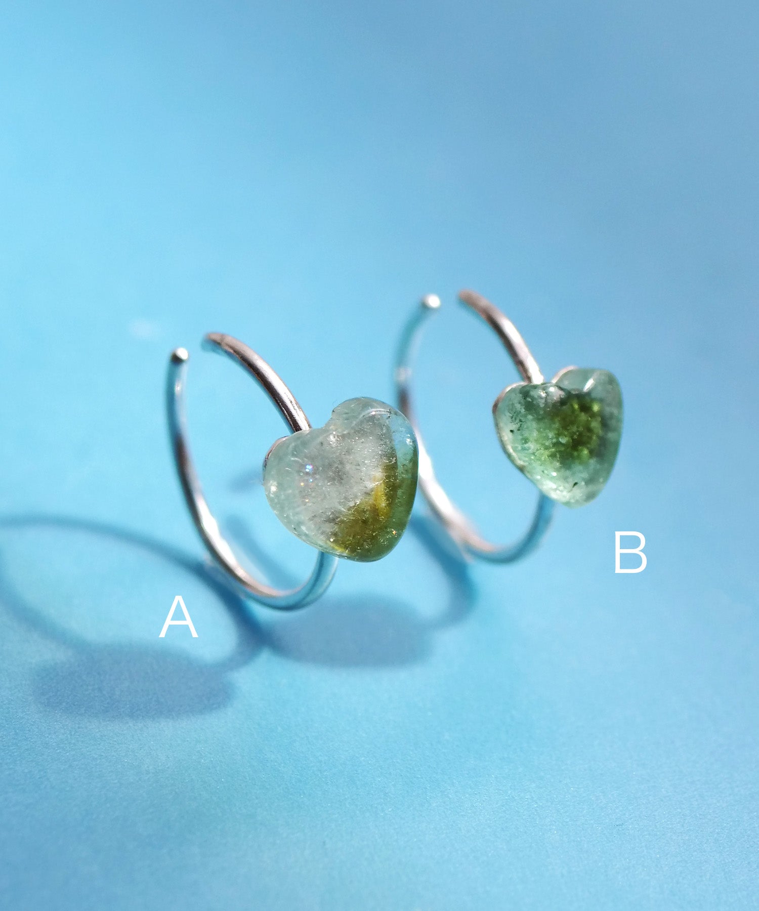 【限定商品】SV925ハート天然石イヤーカフ バイカラートルマリン ライトブルー