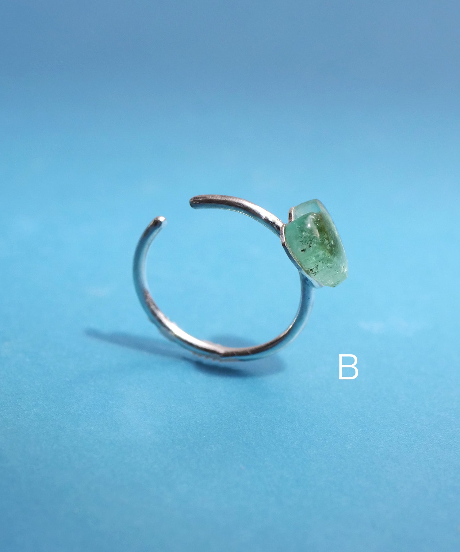 【限定商品】SV925ハート天然石イヤーカフ バイカラートルマリン ライトブルー