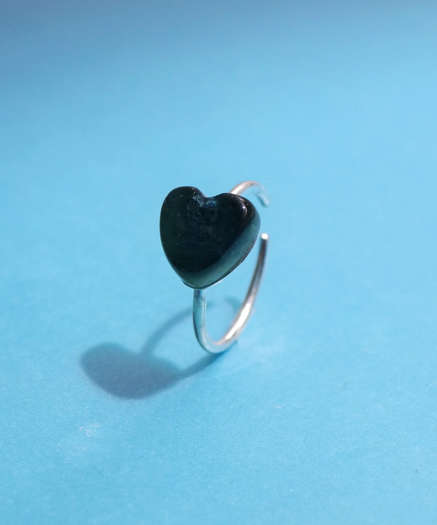 【限定商品】SV925ハート天然石イヤーカフ バイカラートルマリン ブルー