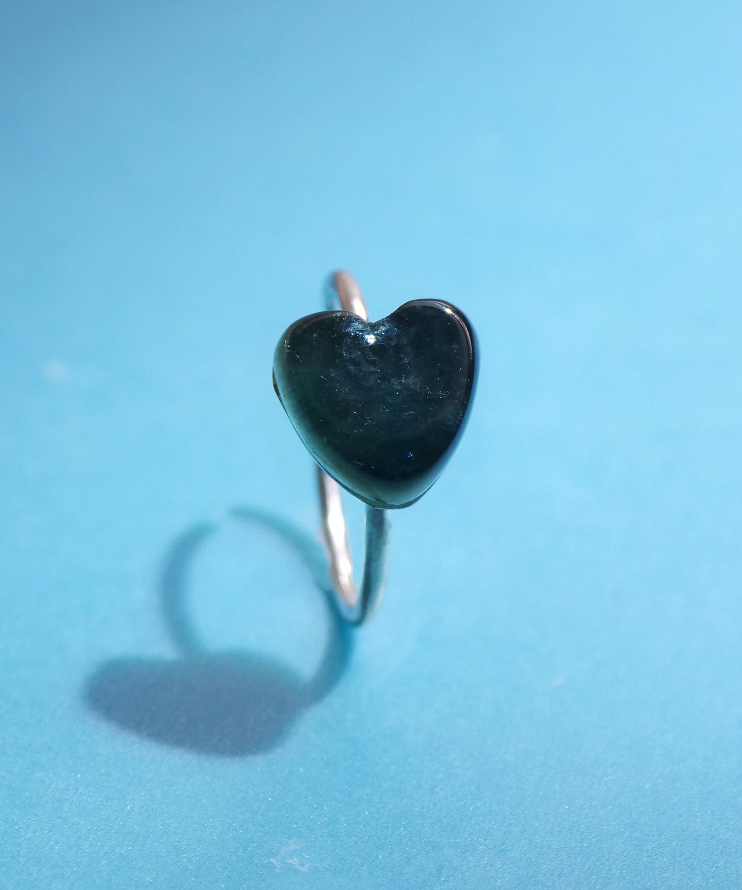 【限定商品】SV925ハート天然石イヤーカフ バイカラートルマリン ブルー