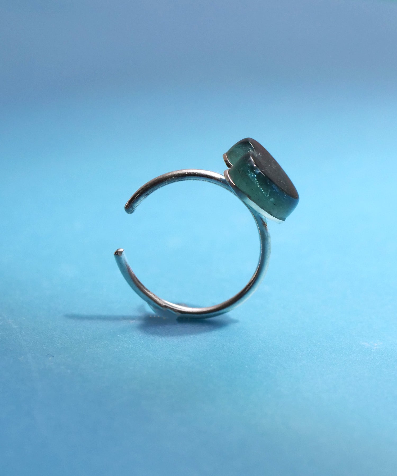 【限定商品】SV925ハート天然石イヤーカフ バイカラートルマリン ブルー