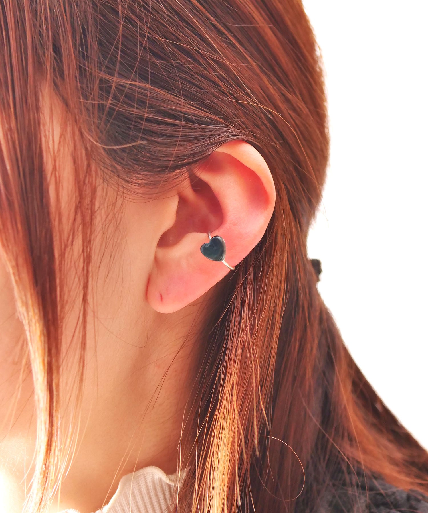 【限定商品】SV925ハート天然石イヤーカフ バイカラートルマリン ブルー