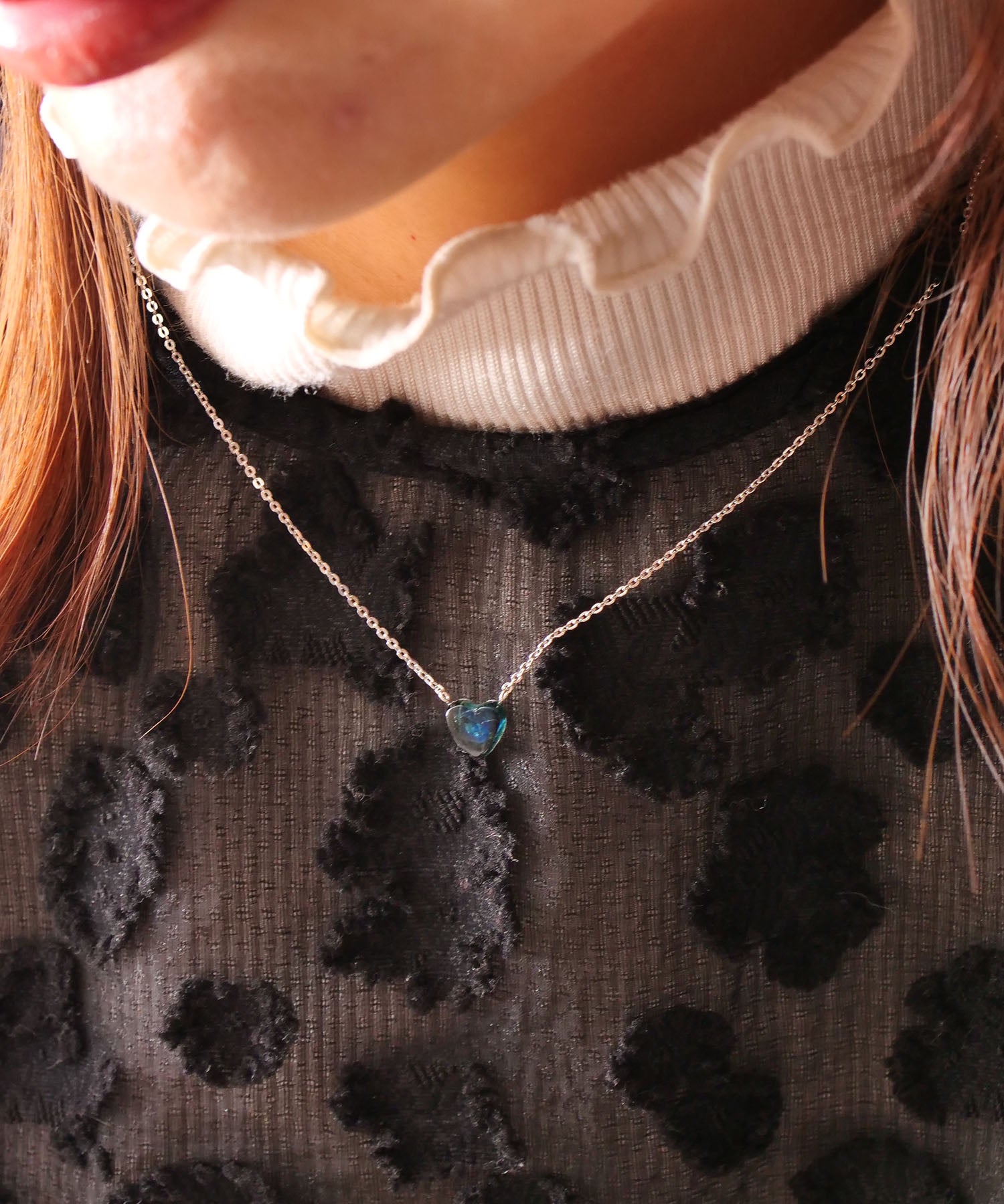 【限定商品】SV925ハート天然石ネックレス ブルートルマリン