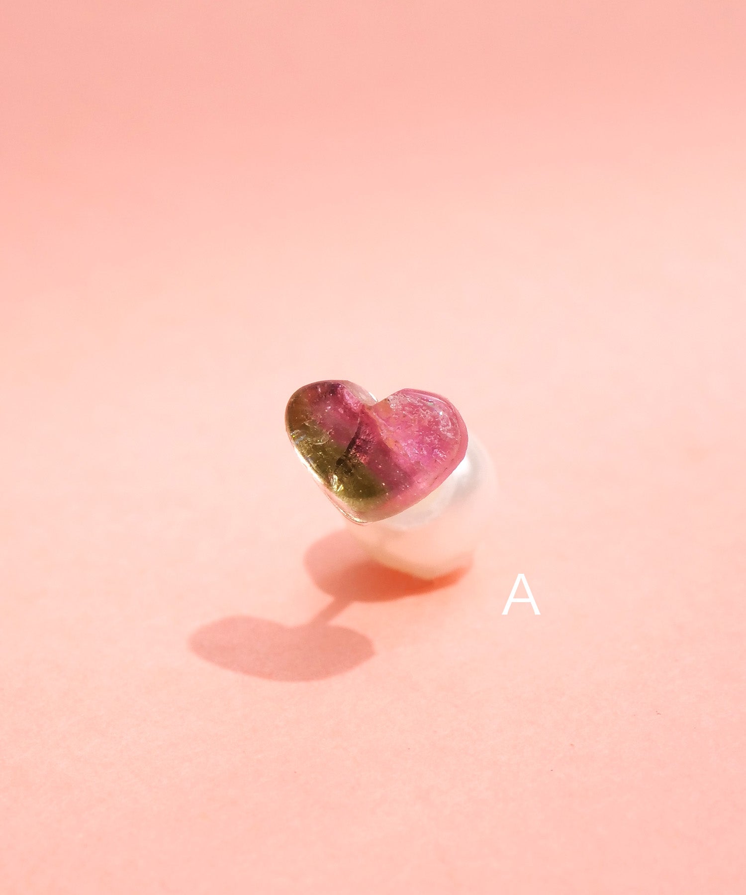 【限定商品】SV925ハート天然石ピアス バイカラートルマリン 片耳