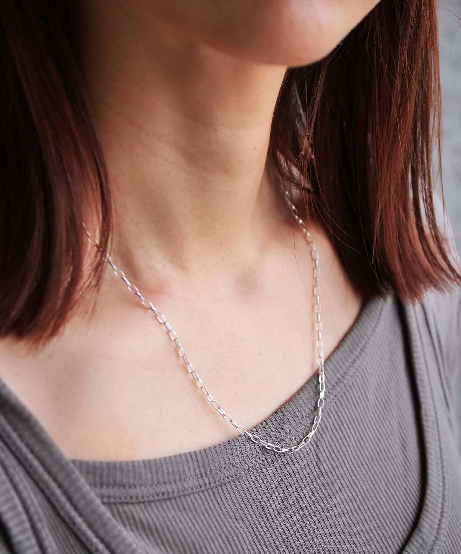 SV925 flat simple chain necklace with graffiti motif