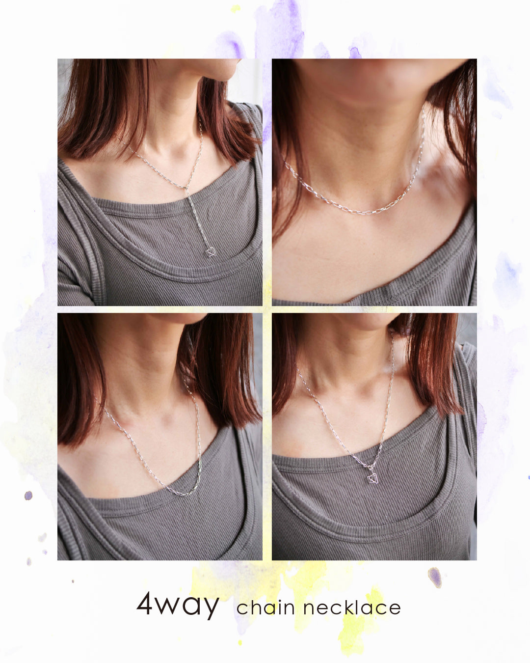 SV925 flat simple chain necklace with graffiti motif