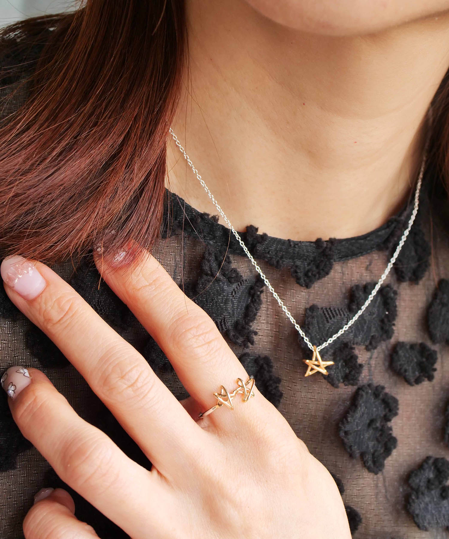 Christmas limited edition Graffiti star necklace &amp; ear cuff set