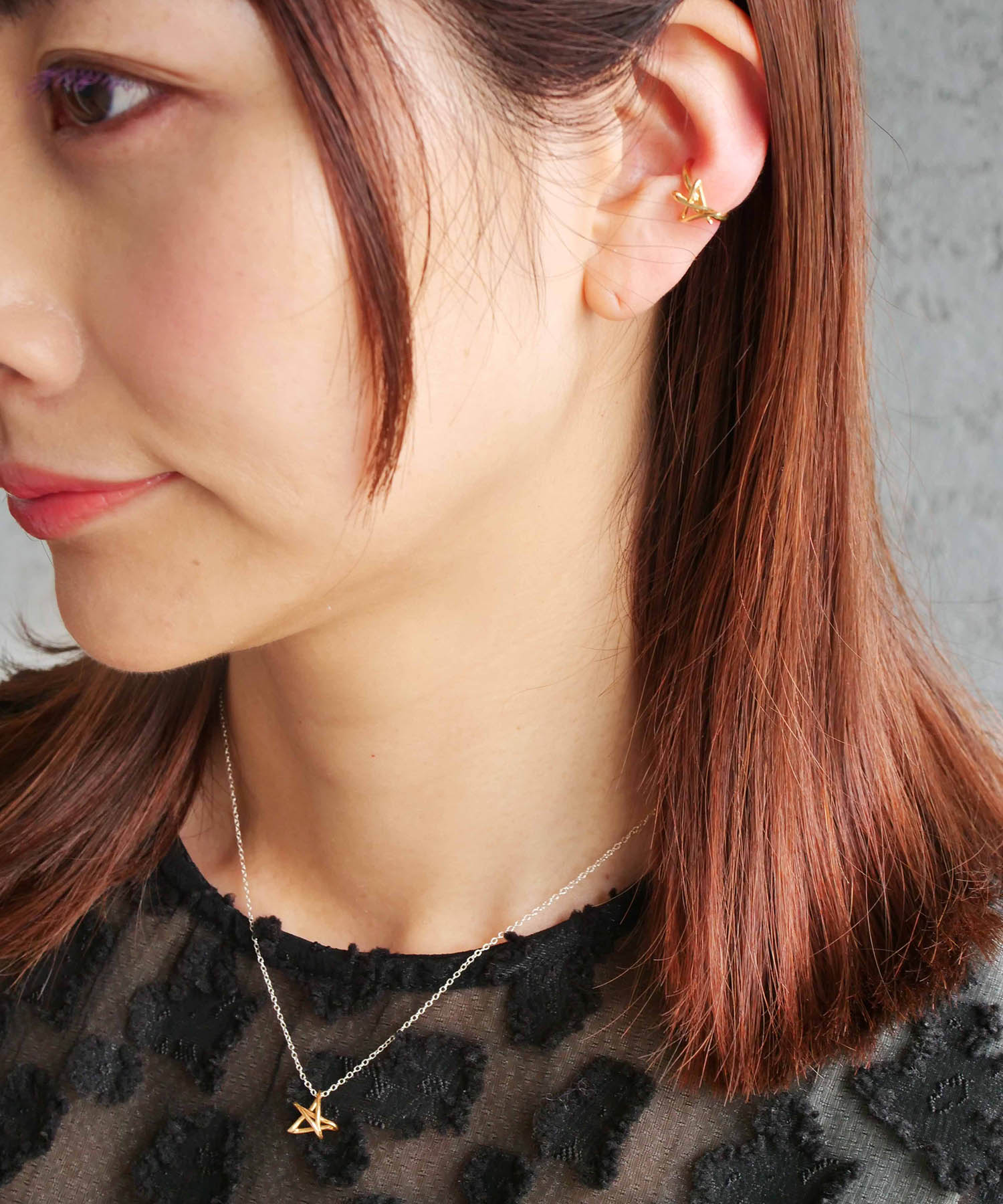 Christmas limited edition Graffiti star necklace &amp; ear cuff set