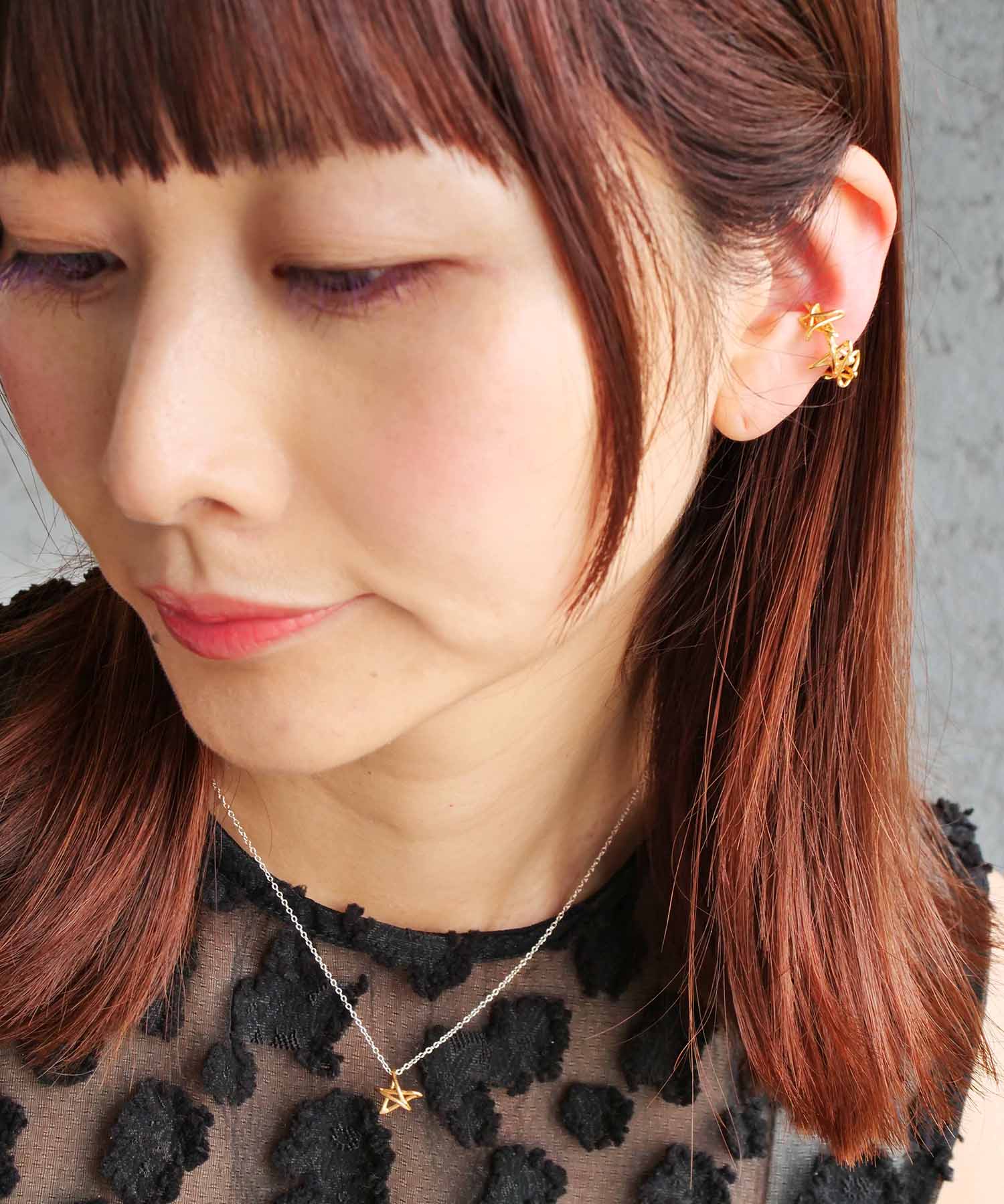 Christmas limited edition Graffiti star necklace &amp; ear cuff set