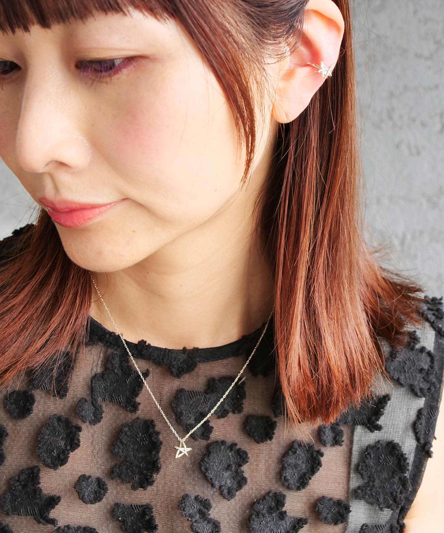 Christmas limited edition Graffiti star necklace &amp; ear cuff set