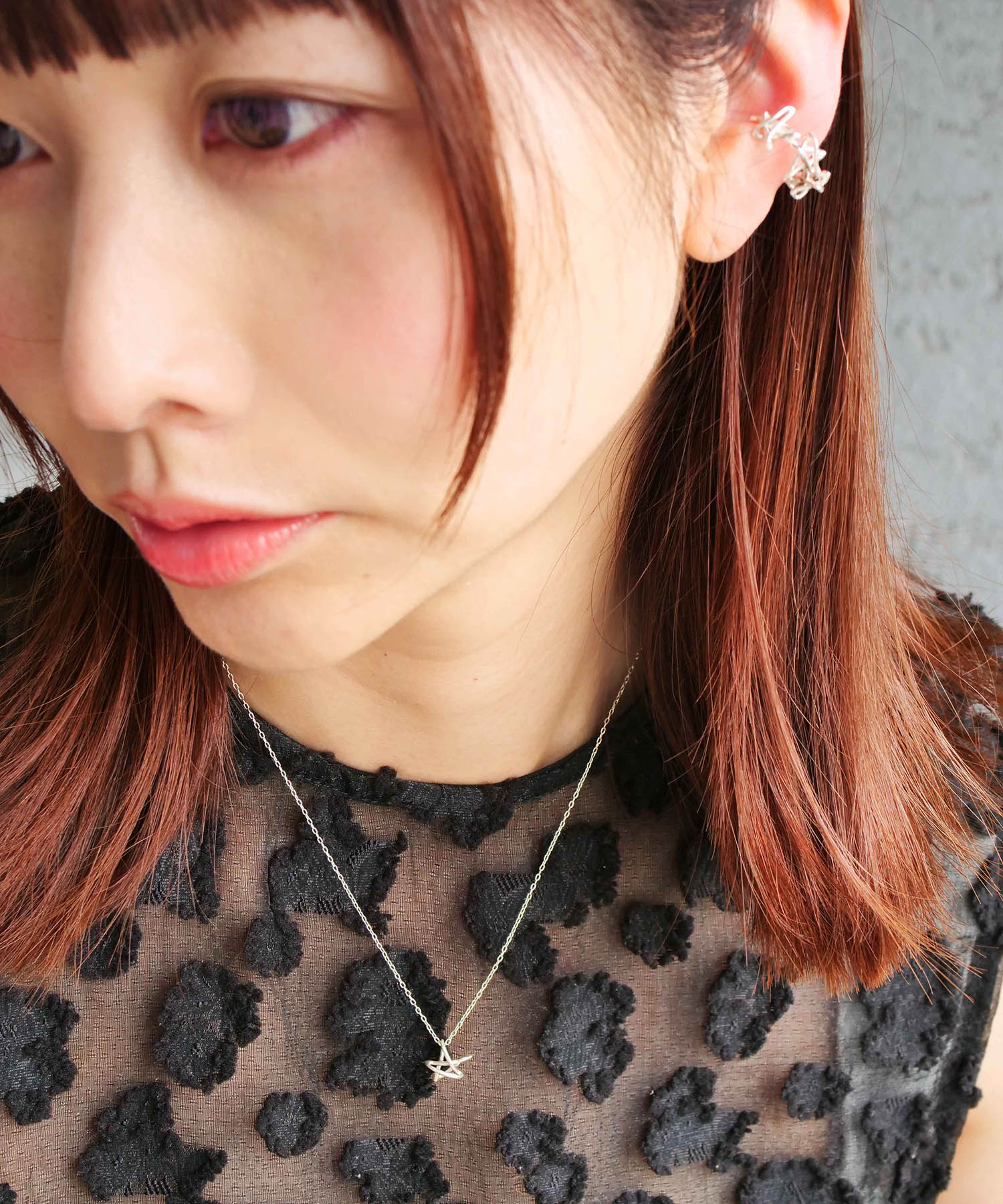 Christmas limited edition Graffiti star necklace &amp; ear cuff set